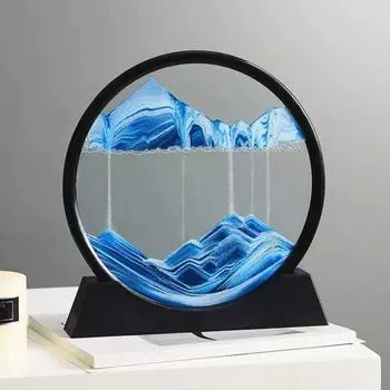 Движущаяся песчаная художественная картина Жидкое движение 3D Глубокая вода Песчаный пейзаж Рамка Жидкость S кофейный