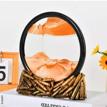 Движущееся Песочное Искусство Жидкое Движение, 3D Глубокий Морской Пейзаж Цветной Зыбучий Песок Украшения, Круглое Стекло Движущееся Песочное Искусство Картина Расслабляющая