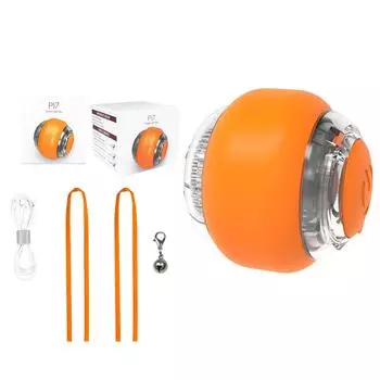 Движущийся мяч для кошки со светодиодной подсветкой, активируемая движением, развлекательная игрушка для кошек, умная интерактивная игрушка для M8R1 orange-1pcs