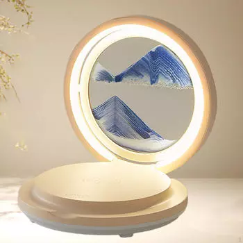 Движущийся песочный арт-ночник 3D настольная лампа, зыбучие пески живопись, плавные огни для гостиной синий