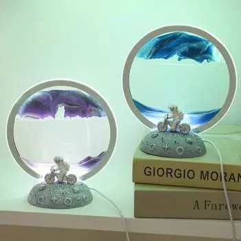 Движущийся песочный декор 3D глубоководный песчаный пейзаж в движении круглый стеклянный жидкий зыбучий песок D синий