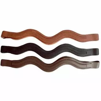 (Двойная буква U) Кожаная повязка на бровь с уздечкой для лошади Wave Empty Channel с кожаной подкладкой Extra Full (45 cm) чёрный