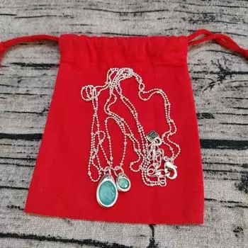 Двойная цепочка для свитера с сине-зелеными кристаллами INS light luxury jewelry