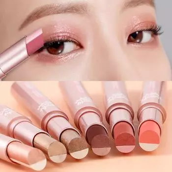 Двойная цветная ручка для теней для век, перламутровые тени для век, хайлайтер, тени для век, многофункциональная ручка для теней для век 01#