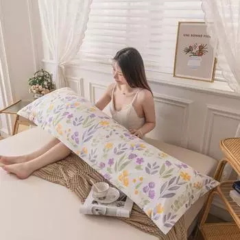 Двойная длинная наволочка из стираного хлопка, 1,2 м, 1,5 м, 1,8 м, удлиненный конверт для пары (Без ядра подушки) 48*120cm