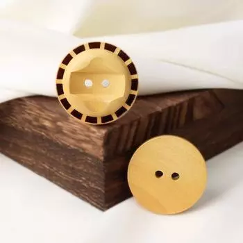 Двойная дырка пунктирная линия основной цвет ретро пуговицы рубашки хлопковые и льняные пуговицы рубашки поло высококачественные деревянные пуговицы аксессуары primary color 10mm