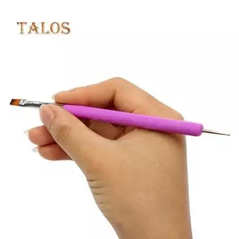 Двойная функция, ручка для дизайна ногтей, точечная акриловая УФ-гель-лак, кисть для маникюра, инструмент для подводки озеро синий