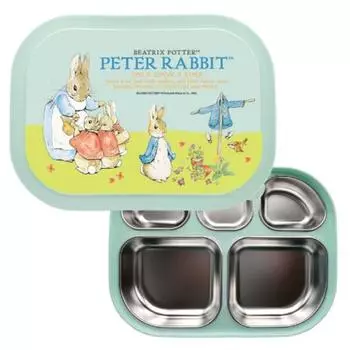 Двойная герметичная безопасная пластина из нержавеющей стали Peter Rabbit, Olive 3702, крышка + тарелка, популярные корейские товары для родителей