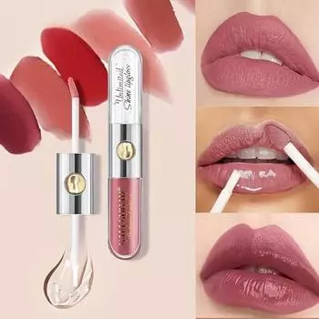 Двойная головка антипригарного стаканчика зеркальный блеск для губ легко наносится цветной антипригарный стаканчик стекированный глянцевый блеск для губ помада