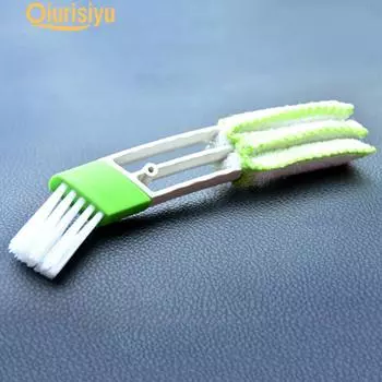 Двойная головка автомобильного воздуховыпускного отверстия для чистки приборной панели, тканевая щетка, автомобильный аксессуар