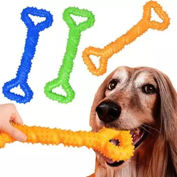 Двойная головка для скрежетания зубами домашних животных, натяжной стержень, тренажер для чистки зубов, игрушка-стержень с резинкой One Size синий