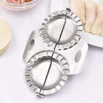 Двойная головка из нержавеющей стали для приготовления пельменей, гофрированный дизайн, инструменты для приготовления пельменей в ресторане Single Headed