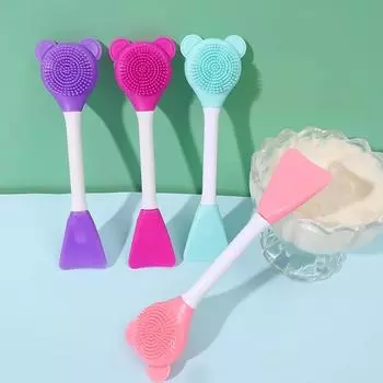 Двойная головка силиконовая щетка для маски для лица грязевая пленка специальная щетка для маски для лица прочный косметический инструмент для мужчин розовый