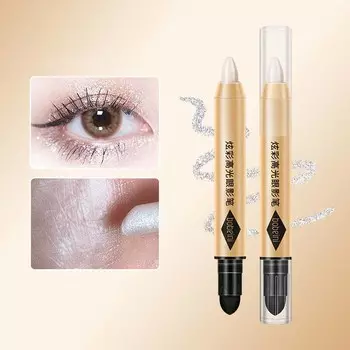 Двойная головка стойкие блестящие тени для век подводка для глаз мерцающий карандаш шелкопряд инструмент для макияжа косметический карандаш-хайлайтер 1