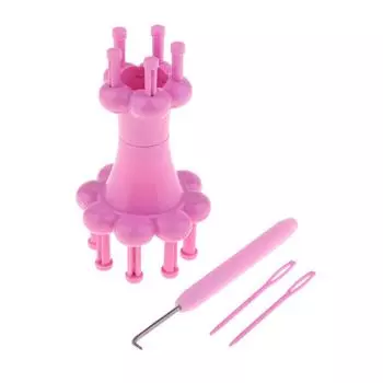 Двойная головка вязальная ткацкая машина для заплетения ремесел шерстяной пряжи веревочек as described розовый