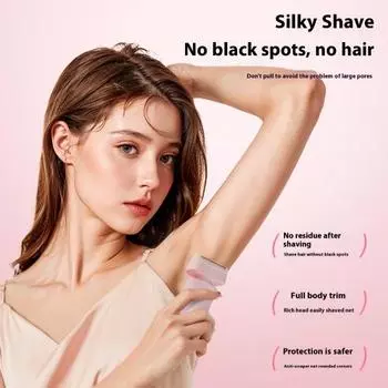 Двойная головка Женская электробритва USB перезаряжаемая водонепроницаемая портативная для лица тела бикини зона розовый