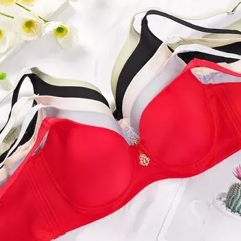 Двойная грудь, противопровисающая большая чашка со стальным кольцом, нижнее белье большого размера, сборка, регулируемый тип, бюстгальтер 75B слоновая кость