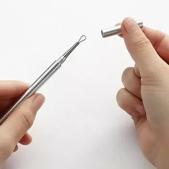 Двойная игла для удаления угрей и черных точек Экстрактор комедонов и прыщей розового золота
