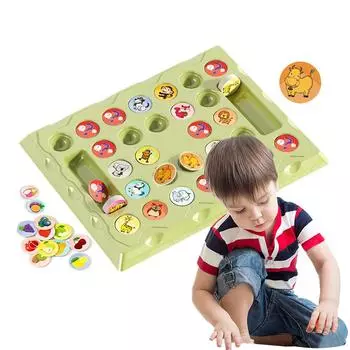 Двойная игра в шахматы с животными, флип-карты, семейная настольная игра на память, игрушка для активного отдыха, праздника, дня рождения