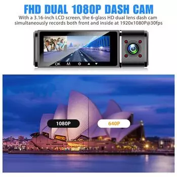 Двойная камера, автомобильный регистратор S1, вращающийся объектив, звездный свет, ночное видение, видеорегистратор 1080p 720p 720p, видеорегистратор для мониторинга парковки чёрный