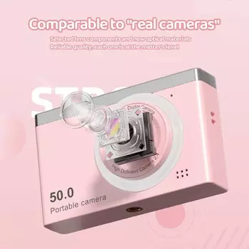 Двойная камера для детей, игрушечные камеры, кольцо, заполняющий свет, детская цифровая камера, видеорегистратор 1080P с картой 64G, подарок на день рождения для девочек и мальчиков