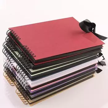 Двойная катушка из плотной бумажной ленты с бантом, фотоальбом на 40 листов, 80 страниц, фотоальбом с наклейками, фотоаксессуары темно-синий