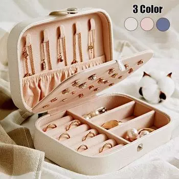 Двойная коробка для хранения Органайзер для колец и сережек Маленькая сумка с мелкой сеткой на ладони Сумка на молнии Большая кожаная двойная коробка с клапаном only box зелёный