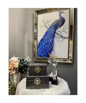 Двойная кожаная коробка 5 серая