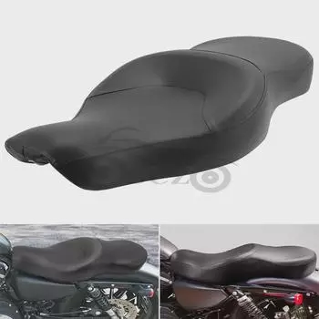 Двойная кожаная подушка для сиденья Harley XL883/1200N883: Утолщенная цельная конструкция, идеально подходящая для модифицированных сидений Harley. Double one-piece cushion