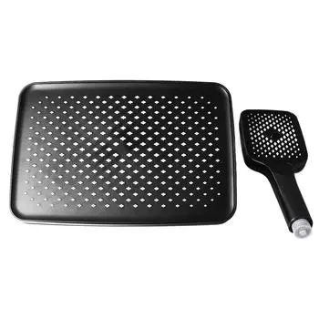 Двойная квадратная душевая головка, комбинированная, с высоким давлением, тропическая душевая головка с ручным распылителем для ванной комнаты