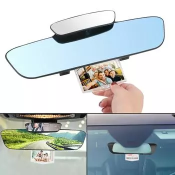Двойная линза, антибликовое вспомогательное автомобильное зеркало заднего вида с многофункциональным синим зеркалом