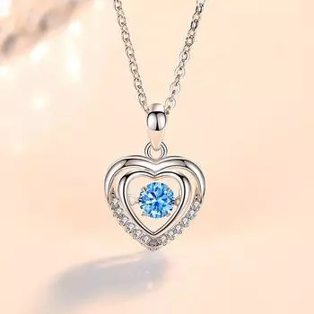 Двойная любовь, согревающее сердце ожерелье для женщин, японское и корейское, простое бьющееся сердце кулон ключичная цепочка свитер цепочка шейная цепочка