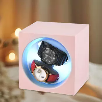Двойная машина для намотки вращающегося устройства для намотки часов с мягкой подушкой розовый