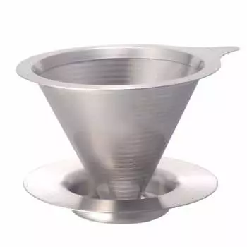 Двойная металлическая воронка HARIO на 1-2 чашки, цвет Hairline Silver DMD-01-HSV