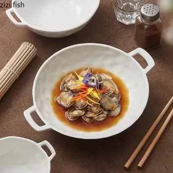 Двойная миска с рисунком «молоток» Керамическая глубокая миска Салатница Фруктовницы Супницы Молекулярная кухня Креативная посуда