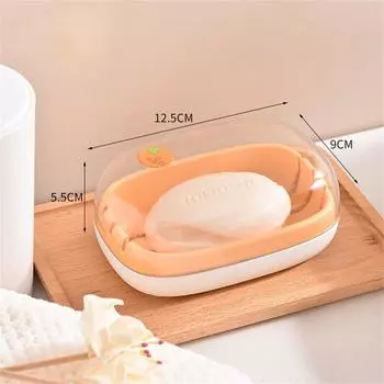Двойная мыльница с крышкой и сливом, многофункциональный контейнер для хранения мыла, портативная дорожная мыльница, домашний органайзер для ванной комнаты, полка 12.5x9x5.5cm