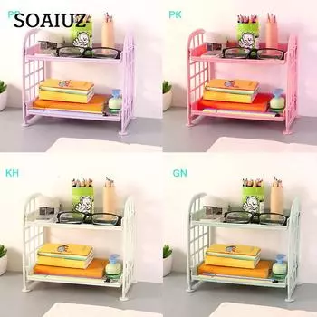 Двойная настольная полка, косметическая полка для хранения, кухонная полка для хранения One Size розовый