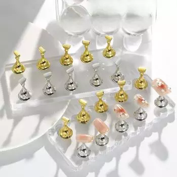 Двойная основа для дизайна ногтей, акриловая основа для практики, подставка для ногтей Toto Base для начинающих