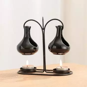 Двойная подвесная ароматерапевтическая печь, керамическая ароматерапия, восковая свеча, ароматерапия чёрный