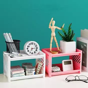 Двойная полка для хранения в ванной комнате, полка для хранения в ванной, многоуровневая полка для хранения закусок, многоуровневая полка #C0MW4# ярко-розовый