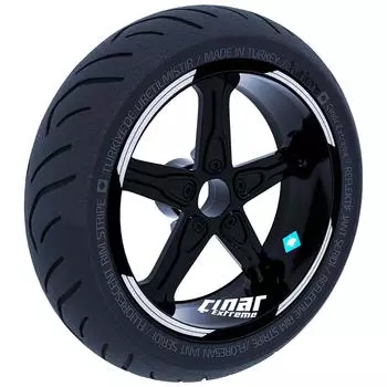 Двойная полоса Дизайн Светоотражающая серая ободная лента Колесо в полоску Наклейка Наклейка CinarExtreme