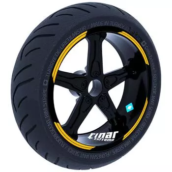 Двойная полоса дизайн такси желтый обод ленты колеса полосы наклейки наклейки CinarExtreme