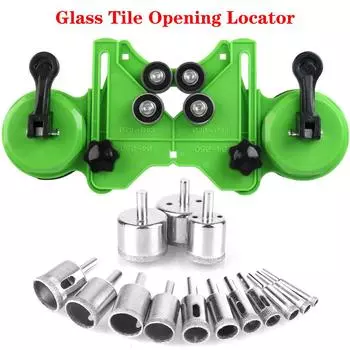 Двойная присоска, локатор направляющих отверстий, регулируемое центрирование отверстий, позиционирование стеклянной плитки, локатор отверстий для перфоратора 4-83 мм, направляющие сверла Locator