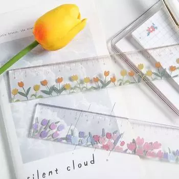 Двойная прямая линейка 15 см, многофункциональная цветочная закладка, креативные инструменты для рисования своими руками, офис B