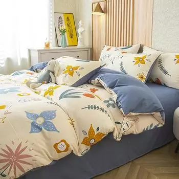 Двойная пряжа одинарное одеяло покрывало новый класс А стираный хлопок и лен пододеяльник приятный для кожи напечатанный постельное белье 220x240 200x230 150x200cm 1pcs