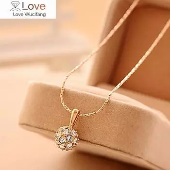 Двойная ярмарка Lucky Ball Charm Подвески Ожерелья для женщин Розовое золото Цвет Aaa +Cz Повседневная вечеринка День рождения Модные украшения N031