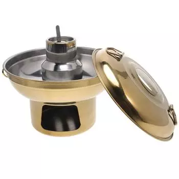 Двойная ручка Hot Pot прочная нержавеющая сталь кухонная утварь портативная плита со спиртовой плитой кухонная утварь со спиртовой плитой золотистый