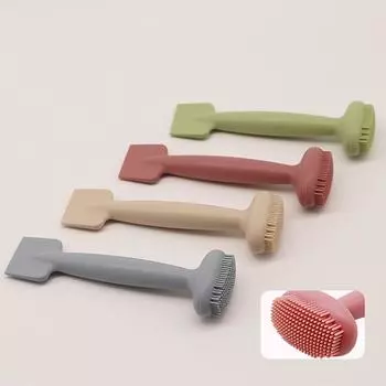 Двойная щетка для маски, силиконовый материал можно использовать повторно, инструмент для размазывания по лицу, подходит для маски для лица, эмульсии, грязевой пленки