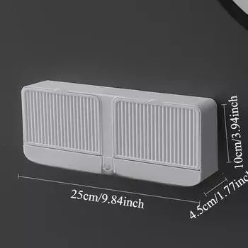 Двойная сетчатая мыльница с дренажным держателем, многофункциональная мыльница без пробивания отверстий, настенная вертикальная none