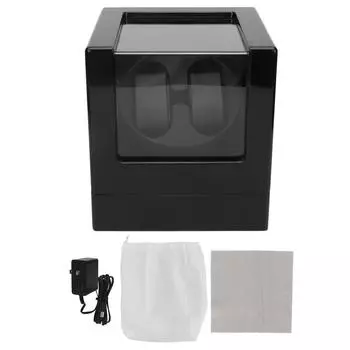 Двойная шкатулка для автоподзавода часов с 5 передачами, светодиодная подсветка, овальная подушка, бесшумная автоматическая шкатулка для автоподзавода часов